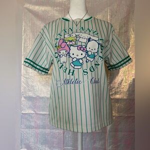 Sanrio Hello Kitty & Friends Athletic Club Striped Tee. See measurements.